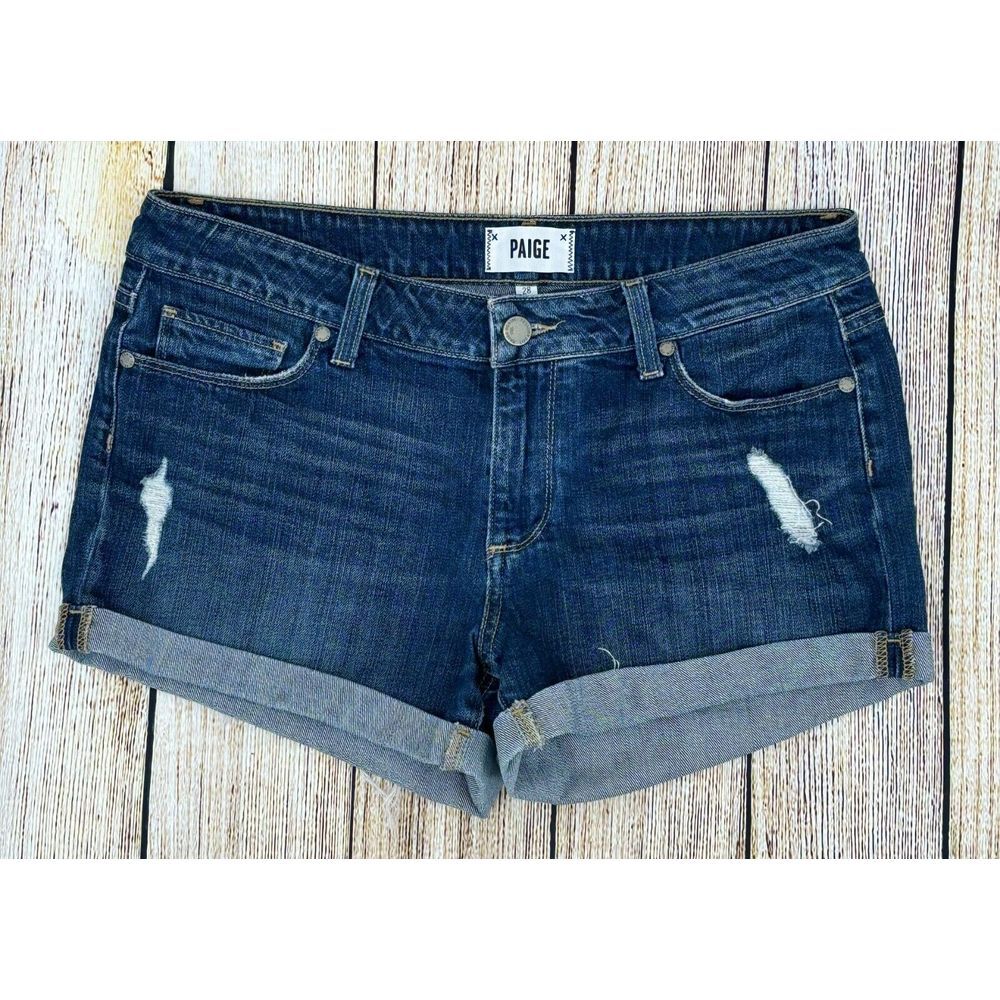 Paige Jimmy Jimmy Shorts Size 28 Raw Hem Cuffed Alicia‎ Wash Stretch Cut Offs